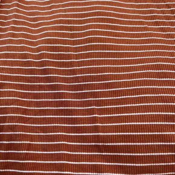 NWT Michelle Mae Addison Henley tank top, rust/white stripes, sz L - Picture 3 of 4
